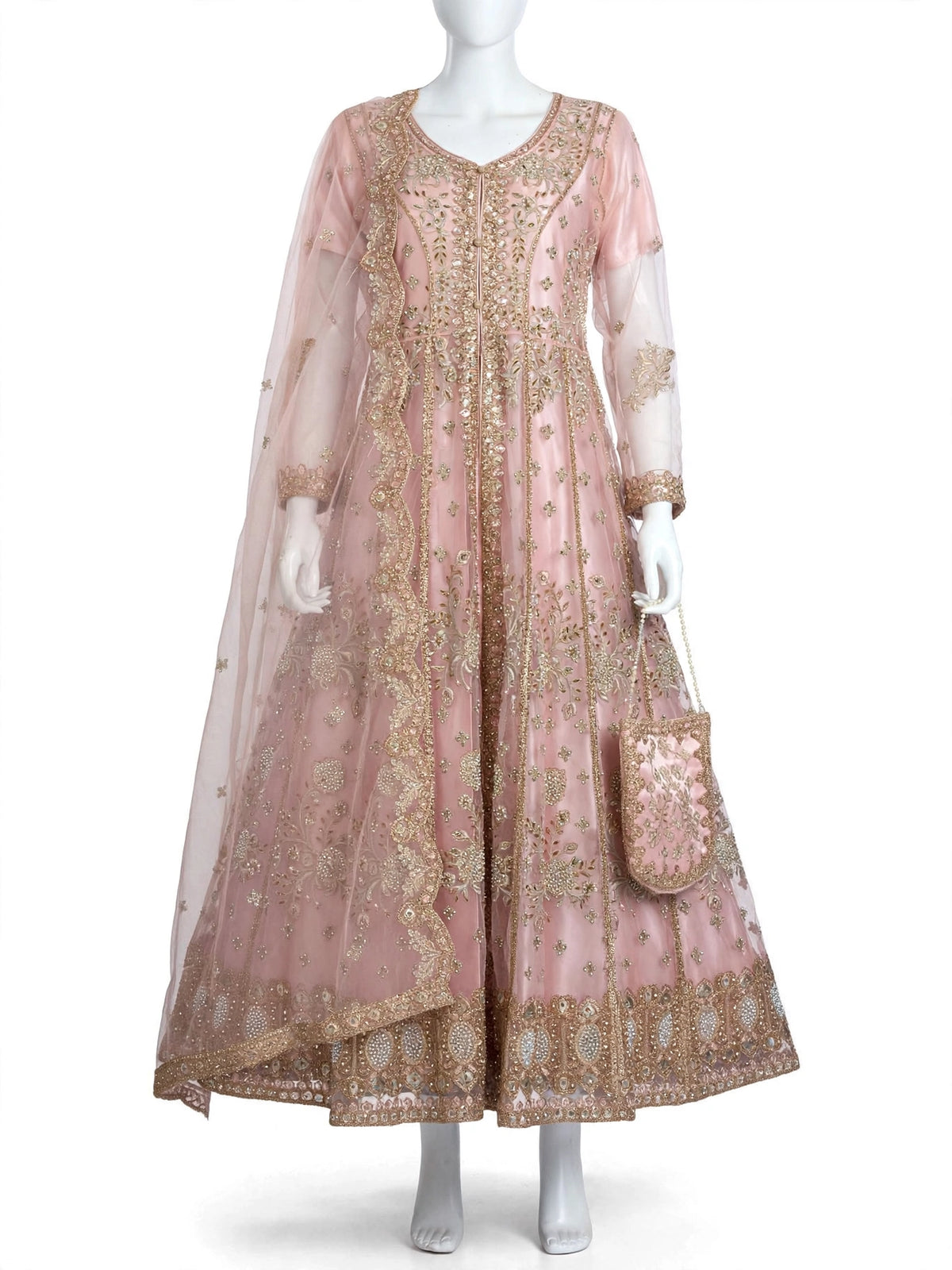 Embellished Front Open Maxi Set