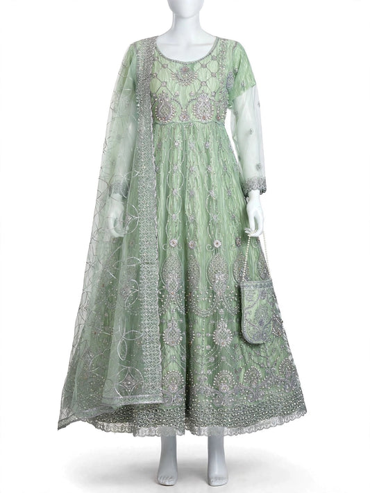 Embellished Maxi Set with Geometric Embroidery