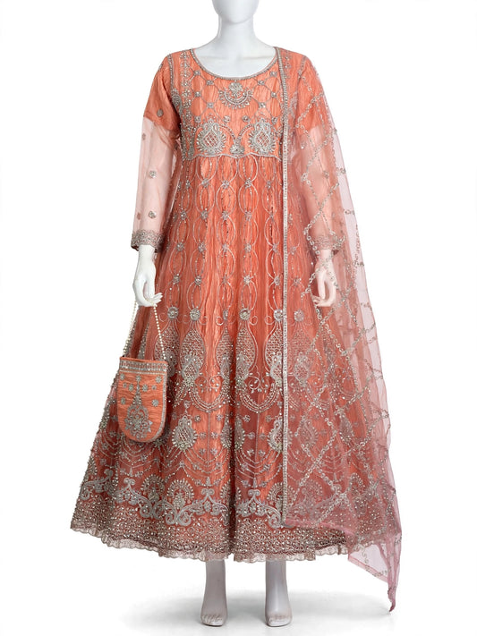 Embellished Maxi Set with Geometric Embroidery
