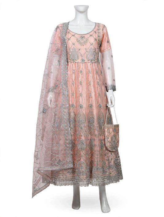 Embellished Maxi Set with Geometric Embroidery